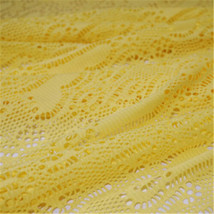 Yellow Heart Lace Eyelets Fabric Fashion Costume DIY Table Cloth Dress Curtain - £12.73 GBP