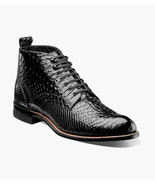 00057,Stacy Adams Madison Boots Anaconda Print High Top Lace Up Black - £129.91 GBP