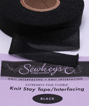Black - 1&quot; Fusible Knit Stay Tape Interfacing Sold By the 25 yard Roll M... - £7.17 GBP