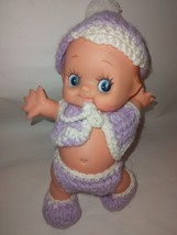 Vintage Kewpie Squeaky Rubber 8&quot; Doll In Knitted  Outfit - £16.84 GBP