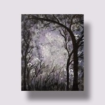 Fantasy Forest Original Painting on canvas, 8X10&quot; Mystic Winter scene Wa... - £39.96 GBP