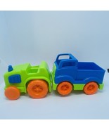Push and Go Tractor &amp; Pick-Up Truck Blue Green Orange Wheels Tractor Has... - $10.76
