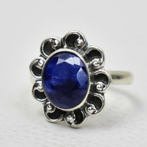 925 Sterling Silver Sapphire Handmade Ring SZ H to Y Festive Gift RS-1106 - £22.12 GBP