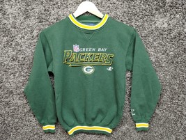 Vintage Pro Line Green Bay Packers Youth Medium Green NFL Pullover Sweater - £17.97 GBP