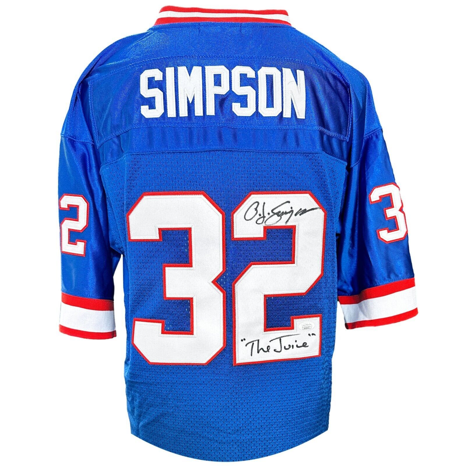 Primary image for OJ Simpson Signed Inscribed "The Juice" Buffalo Bills Jersey JSA COA Blue O.J.