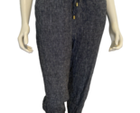 Ellen Tracy Black Linen Blend Drawstring Pants Size M - $28.49