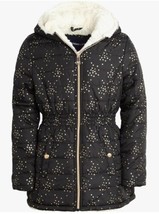 NWT Limited Too Girl&#39;s Faux Fur Sherpa Lined Anorak Jacket Black Size 10/12 - £25.90 GBP