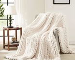 Chunky Knit Blanket Throw,Soft Chenille Yarn Throw Blanket 50X60,Handmad... - £72.74 GBP