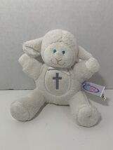 Mary Meyer Baby small plush rattle lamb sheep gray cross Christening bap... - $5.14