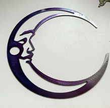 Moon Silhouette  Blue and Purple Measures 9 3/4&quot; inches wide x 9 1/2&quot; ta... - £20.42 GBP