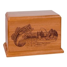 Mahogany Boat Fishing Wood Cremation Urn - £189.57 GBP