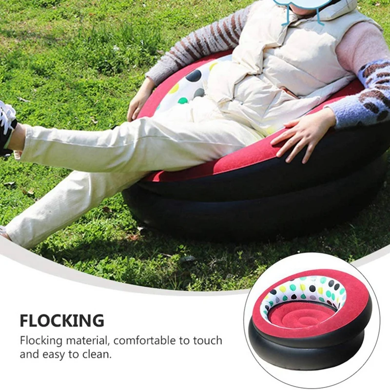 2X Inflatable Lazy Sofa Foldable Air Couch Chair Portable Outdoor Furniture For - £60.99 GBP