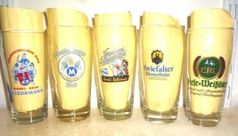 5 Wiedemann Mohle Dinkelsbuhl Zwiefalt Erl German Beer Glasses - $14.95