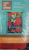 Welcome Butterfly Red Flowers Small Garden Porch Flag 12.5&quot; X 18&quot; - £6.27 GBP