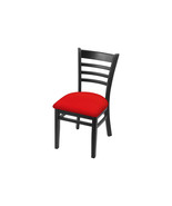 Holland Bar Stool 18 in. 3140 Series Chair Black Finish with Red Seat - $365.02