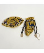 Middle Eastern Knit Reticule Bag Drawstring Camel Pattern Matching Knit Cap - $2,029.90 MXN