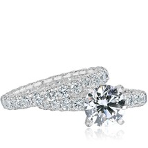Platinum GIA Certified 6.48 TCW Round Diamond Wedding Rings Set - £18,249.20 GBP