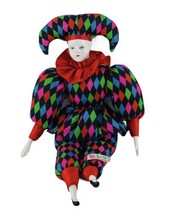 Sugar Loaf Mardi Gras Jester Doll Classic Harlequin Multicolor Toy Clown... - $26.04