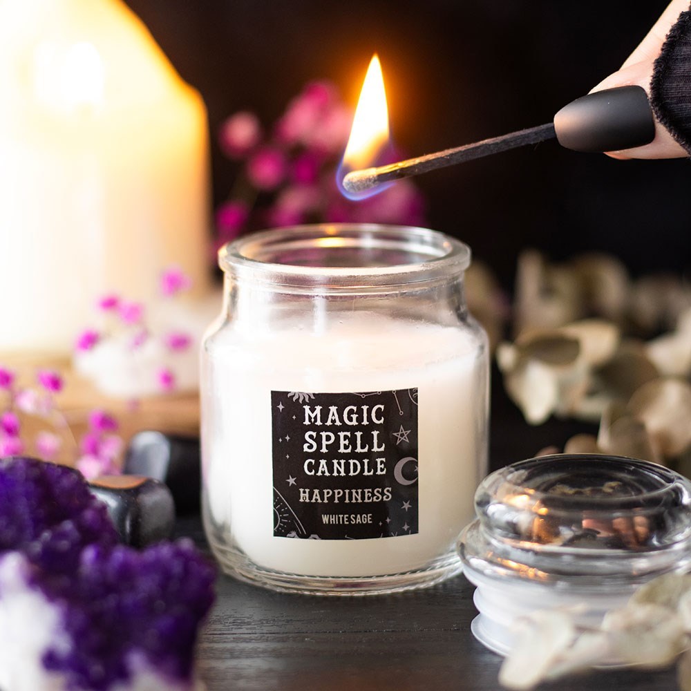 Set of 6 Wicca Halloween Ritual Magic Scented Spell Candle in Glass Jars Item image 5