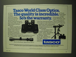 1985 Tasco Binoculars, Spotting Scopes and Rifle Scopes Advertisement - £14.81 GBP