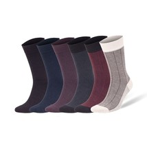 Luxury Bamboo Men&#39;s Dress Socks Classic Business Casual with Gift Box 6 Pairs - £23.34 GBP