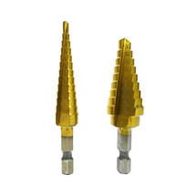 2 Pc Titanium Step Drill Bit Set Bits Uni 9 &amp; 13 Step Hss Power Drills 1/4 3/4 - £20.41 GBP