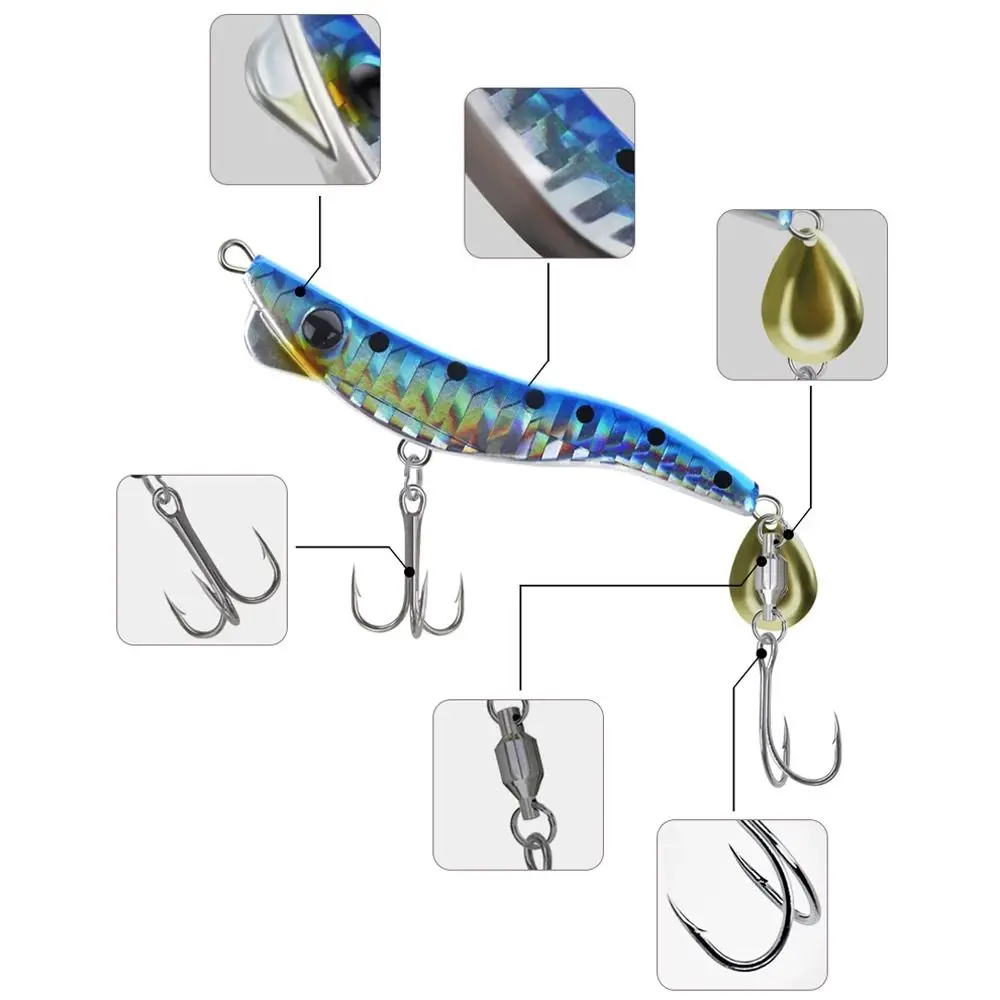 Sporting Ufishing Metal Shrimp VIB Fishing Lure 1Pcs/Lot Spinnerbait 13g 19g Jig - £23.38 GBP