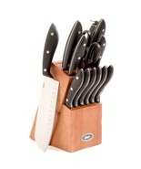 Oster Huxford 14 Piece Stainless Steel Cutlery Mahogany Wood Block Set B... - $61.04 CAD