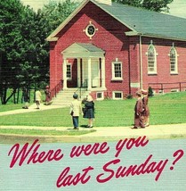 Vtg Linen Postcard Where Were You Last Sunday? Church Reminder We Missed you UNP - £23.70 GBP