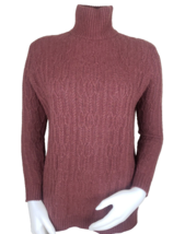 Garnet Hill Cashmere Blend Sweater Womens XS Henna Brown Mock Turtleneck... - £45.45 GBP