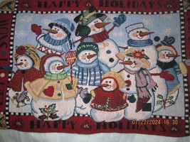 2 Let It Snow Happy Holidays Snowman Woven Dining Placemats - £7.83 GBP