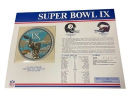 Super Bowl Ix Steelers Vs Vikings 1975 Official Sb Nfl Patch Card - $18.69