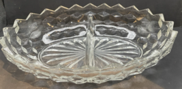 FOSTORIA AMERICAN OVAL CLEAR 2 PART DIVIDED DISH 10" - $8.91