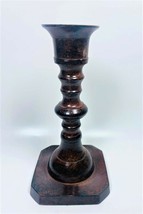 Wood Pillar Table Candlestick Candle Holder 6.3&quot; - Minorisms - $34.64