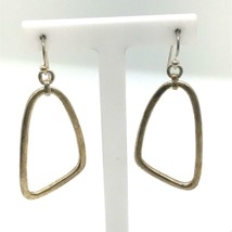 Vintage Sign Sterling Silpada Modern Geometric Shape Hoop Dangle Hook Earrings - £51.43 GBP