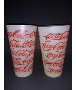 2 Count Vintage Coca-Cola Plastic 1998 Thermo-Serv Tumbler Cups  - £17.52 GBP