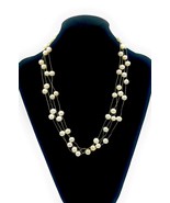 NEW 8mm 21&#39; 4 Strand White Pearl Necklace - $38.61