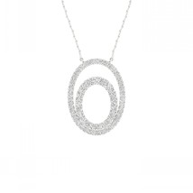 10K White Gold 1/4ct TDW Diamond Double Frame Necklace - £231.80 GBP