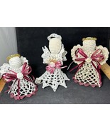 Hand Crocheted Angel Ornaments Lot Of 3 Very Good Cond. - $17.48 CAD