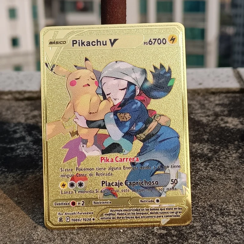 2023 Pokemon Metal Card Pikachu Eevee Gold Metal Card  Metal Collection Cards - £8.39 GBP