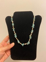 Aventurine gemstone necklace natural green beaded handmade choker - $25.00