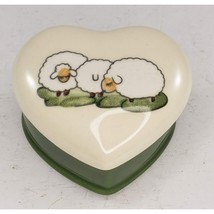 Super Zeller Sheep Heart Lidded Trinket Box Western Germany Vintage HTF RARE - £79.92 GBP