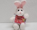 Gund Be-Bops Mini White Bunny Rabbit 3.5&quot; Plush Blue Orange Ribbon Bow 3... - £19.47 GBP