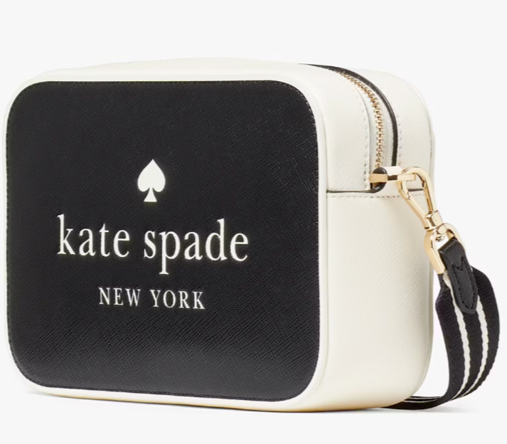 Kate Spade Oh Snap Black & White Leather Crossbody Bag KH756 Purse NWT $289 MSRP