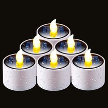 Solar Candles Outdoor Waterproof Dusk to Dawn Outdoor Reusable LED Tea Light Can - £29.06 GBP