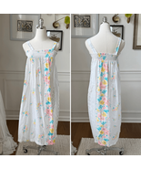 Vintage 70s Sundress Nightgown Floral Smocked S - $30.60