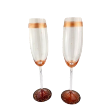 Gali Glass Studio Set of Two Champagne Glasses Signed - $37.62