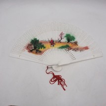 Vintage Ladies Japanese Painted Plastic Folding Fan - £31.39 GBP