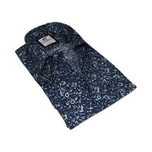 Men's Shirt By CASILA Turkey Cotton Blend Long Sleeves 501570-07 Blue image 3