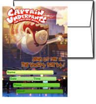 12 Captain Underpants Movie Invitation Cards (12 White Envelops Included... - £14.97 GBP
